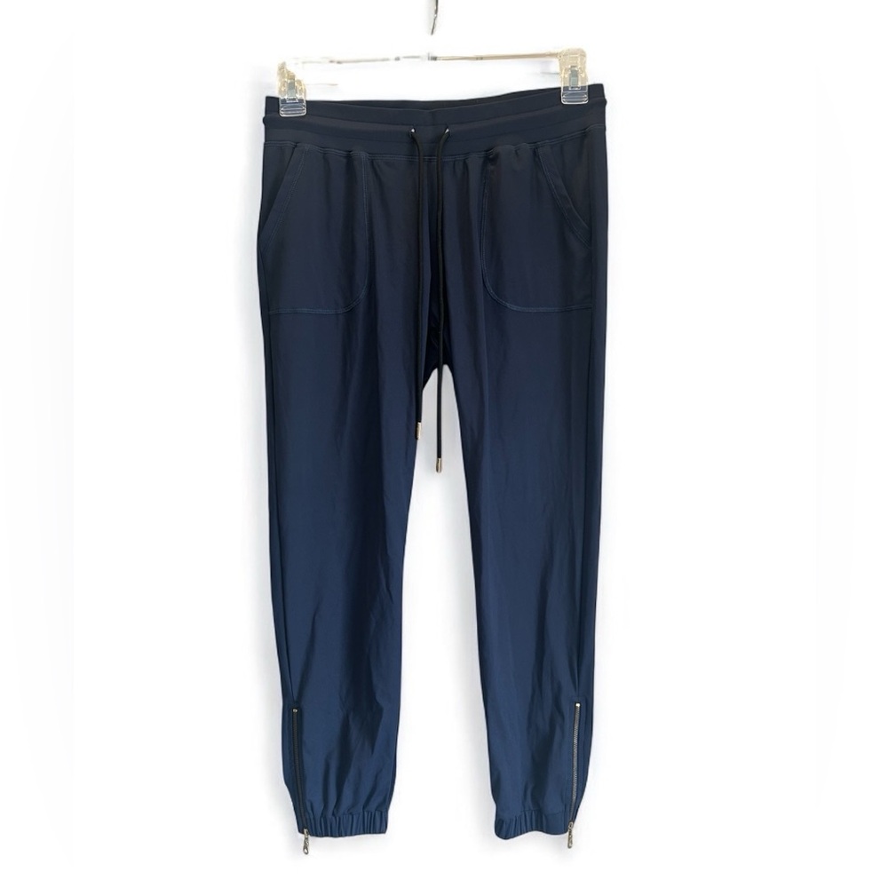 Zyia Active Peak Zipper Jogger Size Medium Navy Ankle-Zip Activewear pants